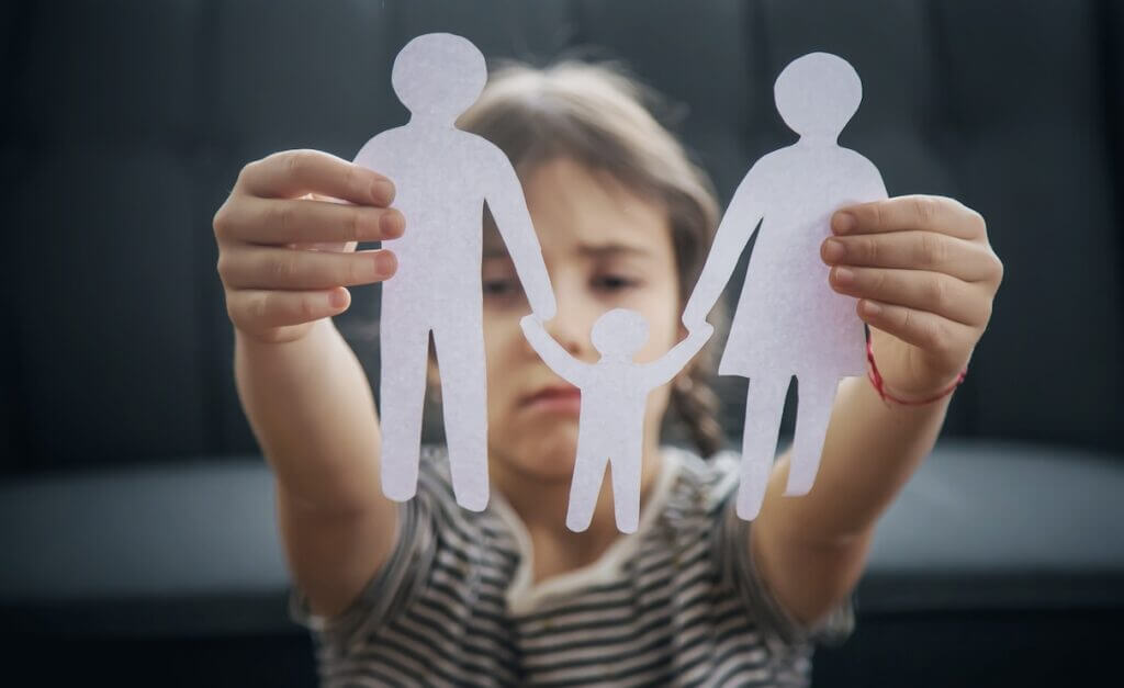 Child with family cut out